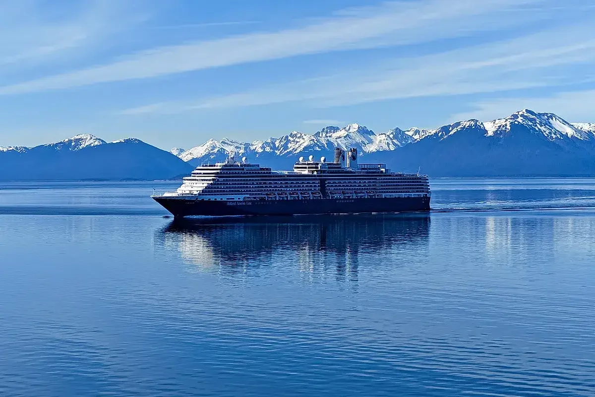 Cruise ship in Alaska sailing to Calm ocean